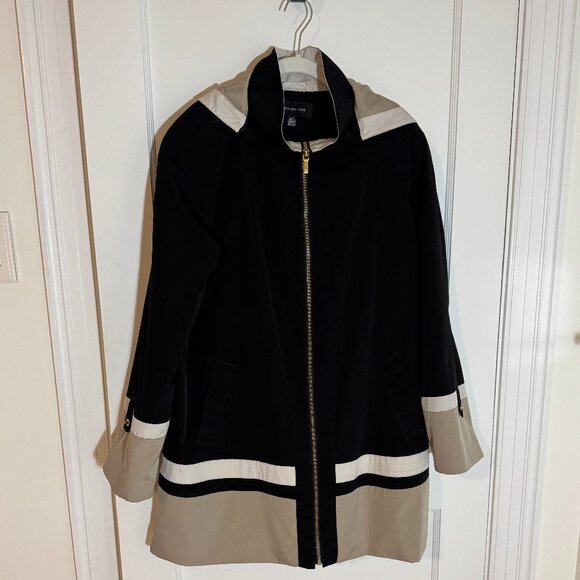 Jones New York smart unlined all-weather colorblock coat for women - size L - Picture 1 of 15
